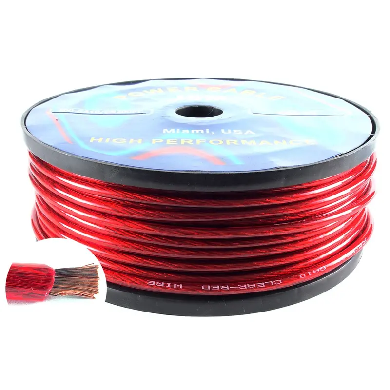 10-Gauge Clear/Red Electrical Wire – 200 Feet, 10 AWG, Industrial & Automotive