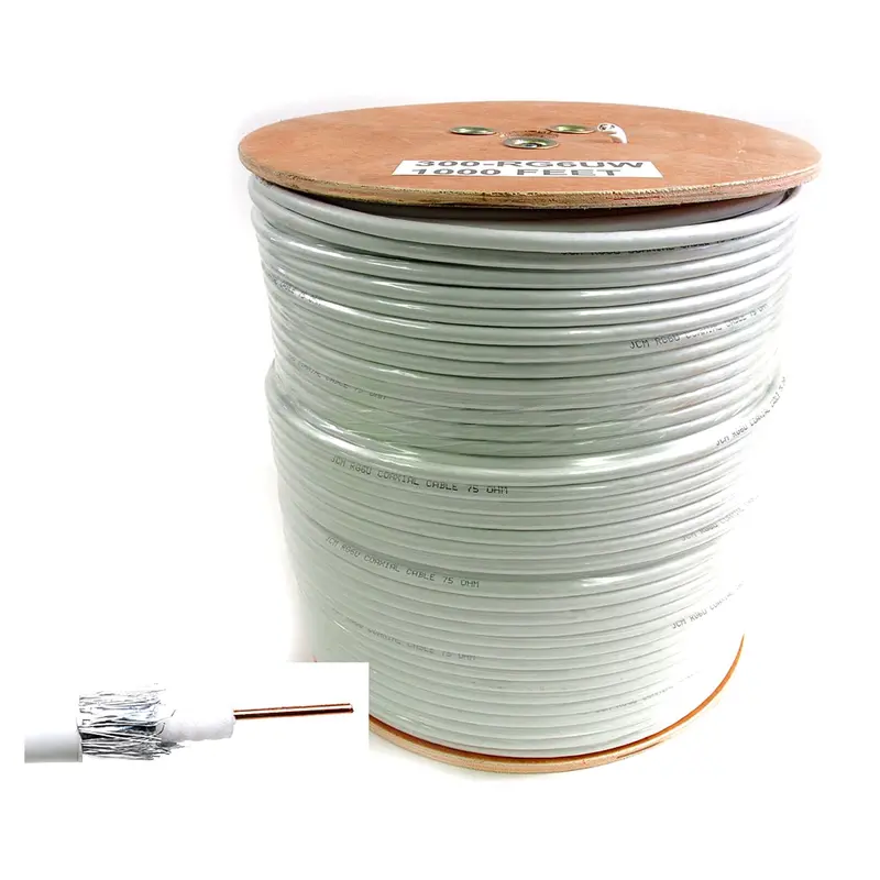 1000-Foot RG6 Universal Coaxial Cable – White Jacket