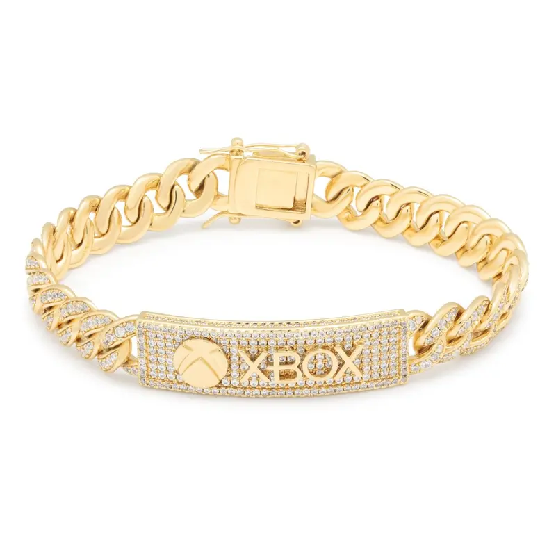 10mm Iced Xbox ID Cuff Bracelet – King Ice Collab
