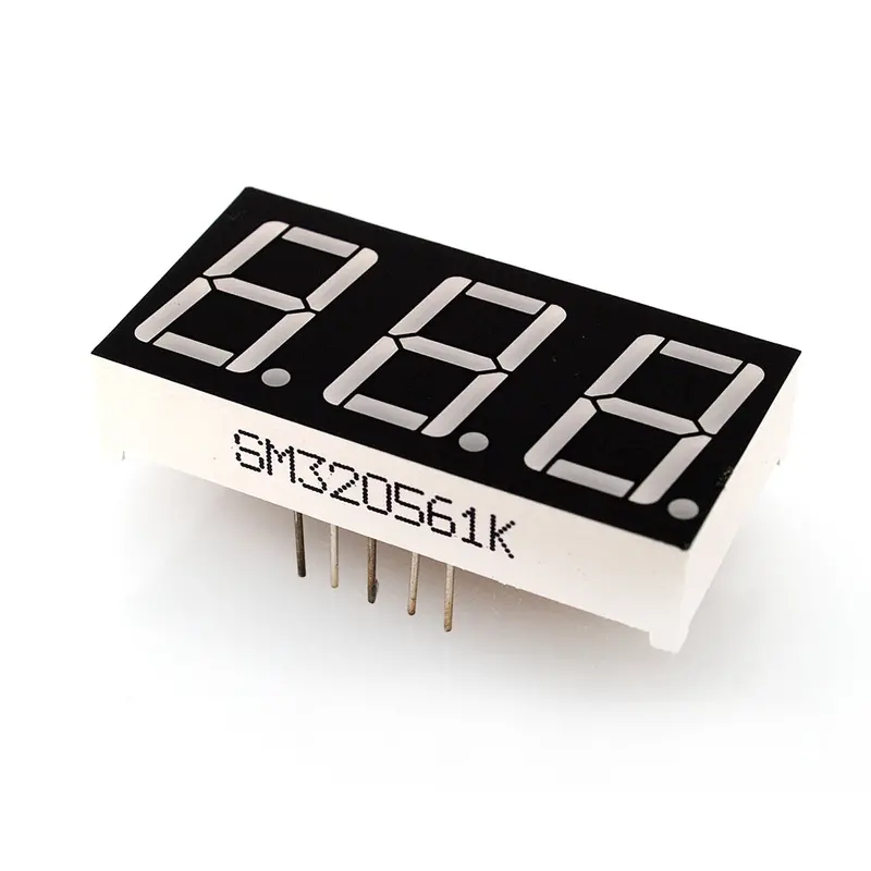 110-DIS3D-RED 0.56-Inch Triple-Digit Red 7-Segment Display – Cathode, 12-Pin