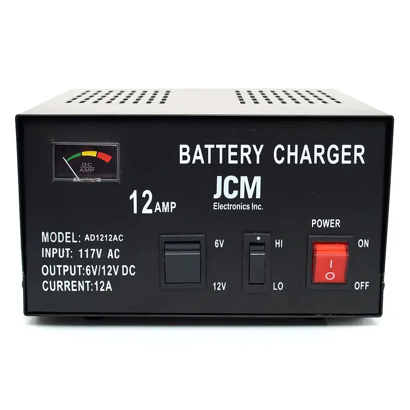 12-Amp Adjustable Battery Charger – 6–12V DC, 115V AC