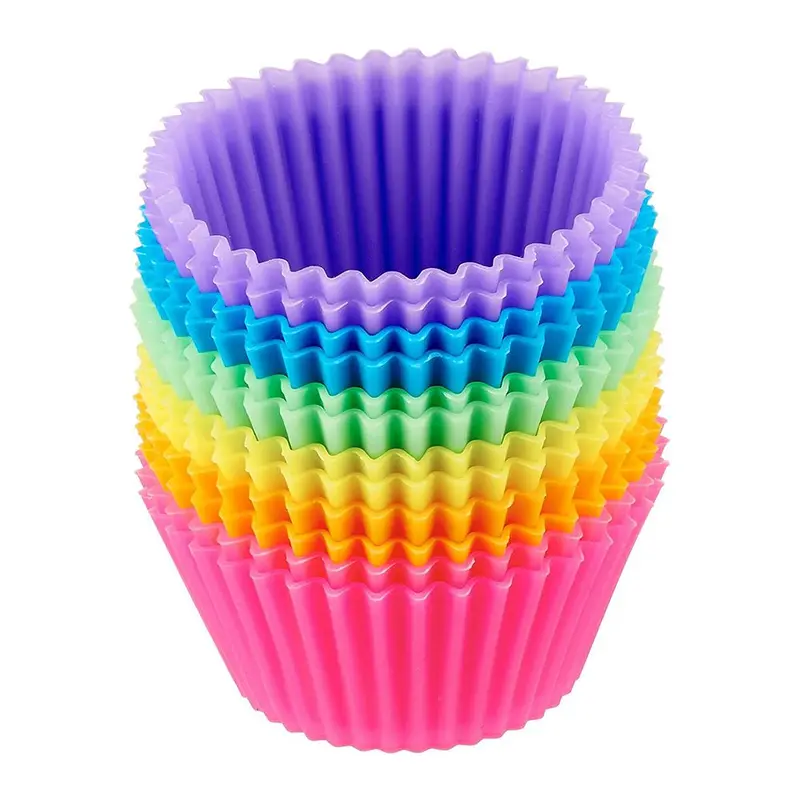 12-Piece Silicone Muffin Cupcake Mold Set – Non-Stick Baking & Decorating Tools