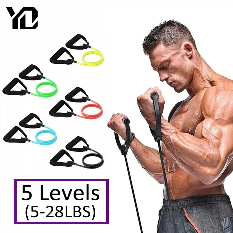 120cm Multi-Level Resistance Bands Set for Home Workouts, Yoga, Strength Training & Physical Therapy