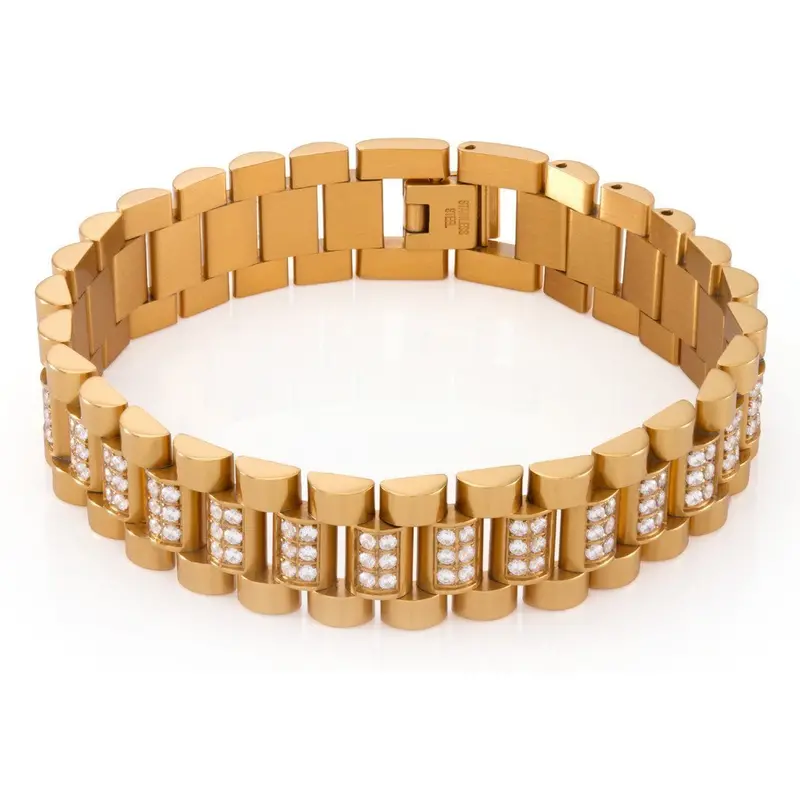 15mm Iced Rolex Link Bracelet – Fully Encrusted