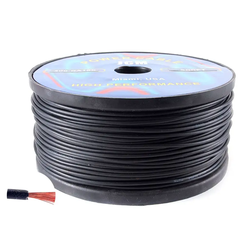 18-Gauge Black Stranded Copper Wire – 500 Ft Roll
