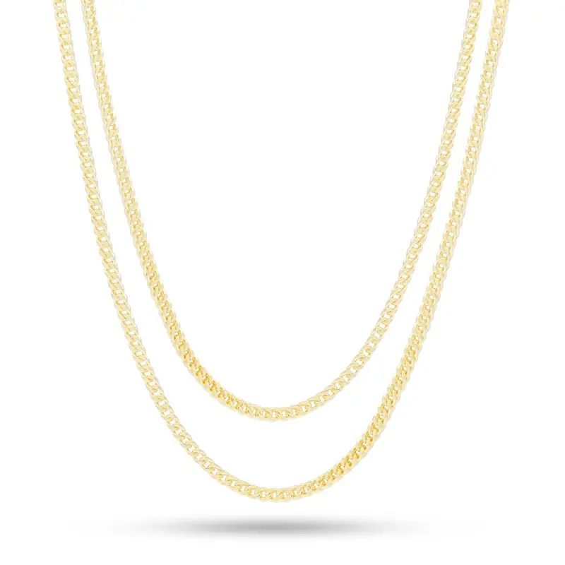 2.5mm Franco Chain Choker Set – Delicate Layering Option