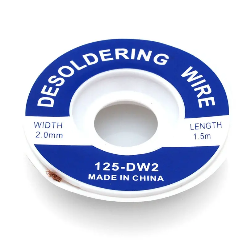 2 mm Wide Desoldering Wick – 1.5 Meter Spool (Copper Braid) (Model 125-DW2)