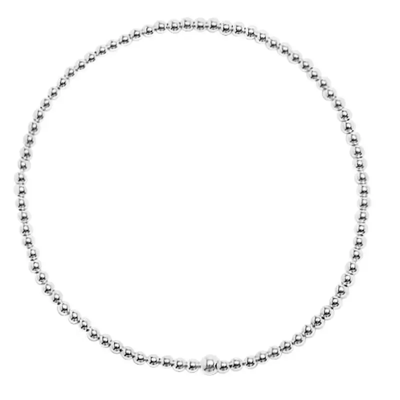 2mm Sterling Silver Bead Bracelet – Lightweight Everyday Wear