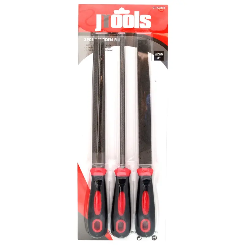 3-Piece Double-Cut Mill File Set – 8-Inch Coarse & Fine Metal Files