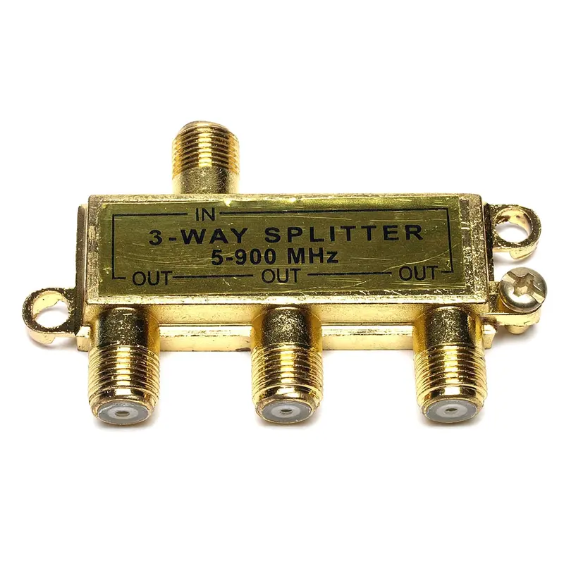 3-Way Gold-Plated RF Splitter – 5–900 MHz High-Fidelity Signal Divider