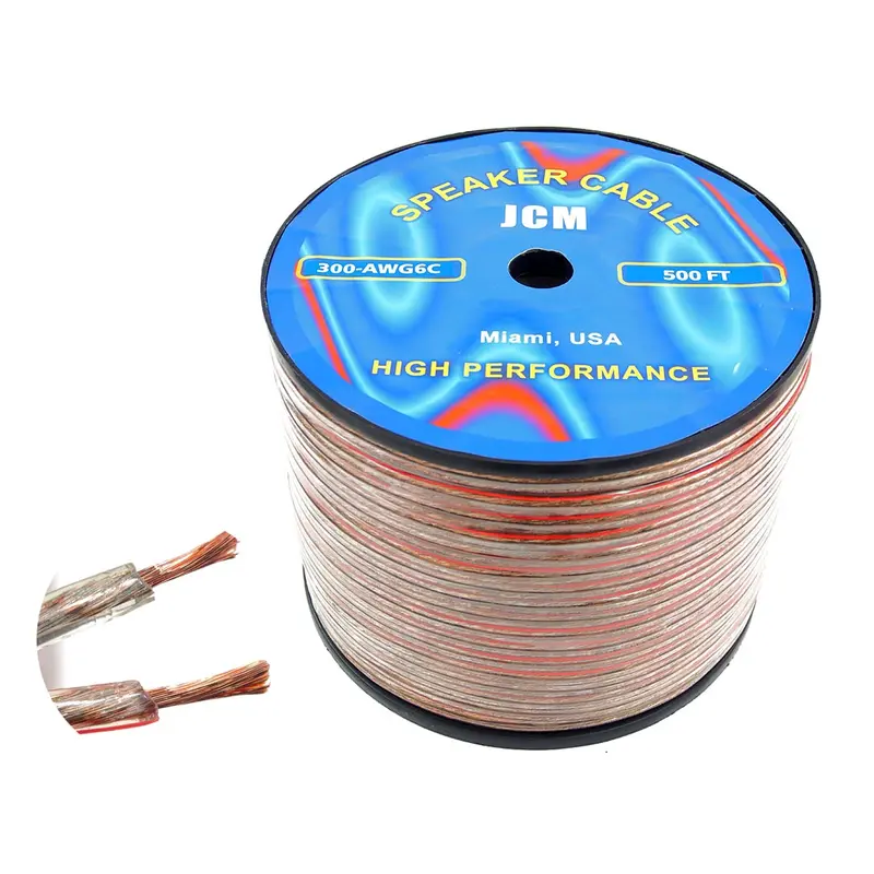 300-AWG6/C 500-Foot Clear 6-Gauge 2-Conductor Speaker Cable