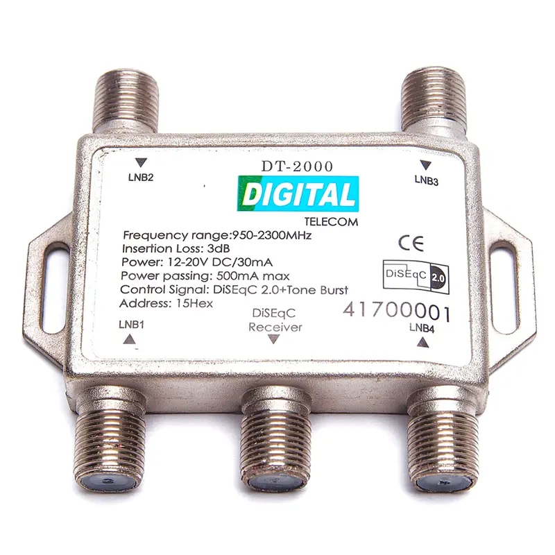 4-Port DiSEqC Switch – 950–2400 MHz Satellite Signal Distributor