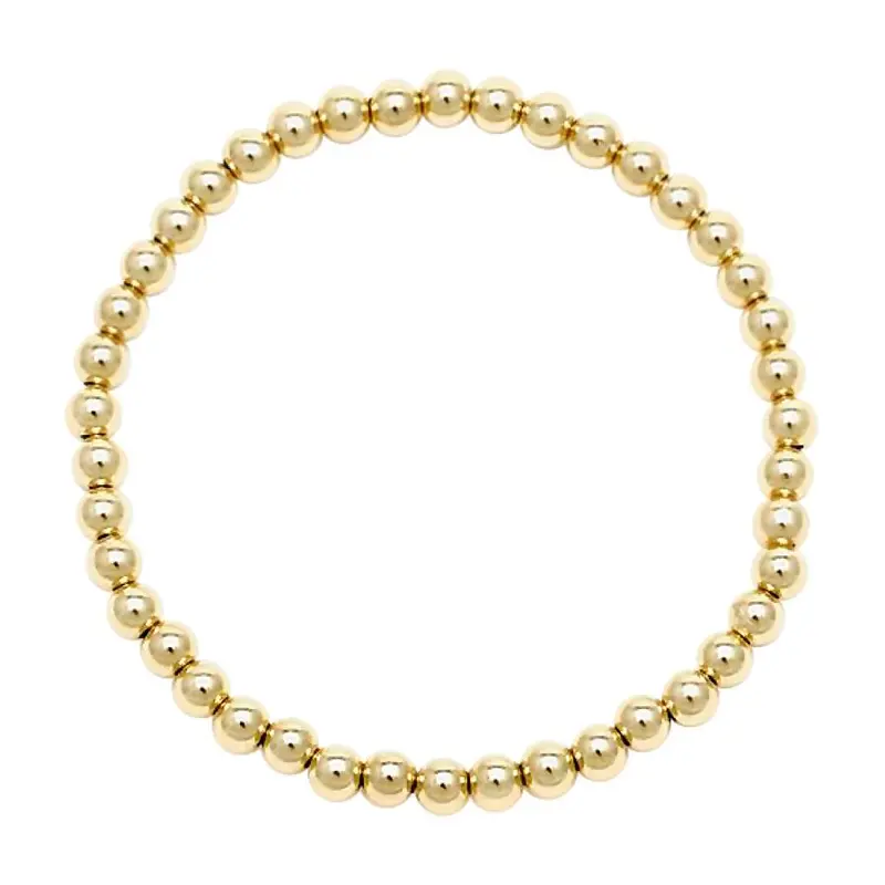 5mm Yellow Gold Beaded Bracelet – Slightly Thicker Profile