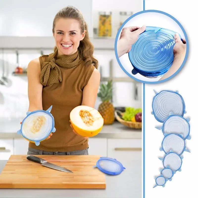 6-Pack Reusable Food Freshness Sealing Covers