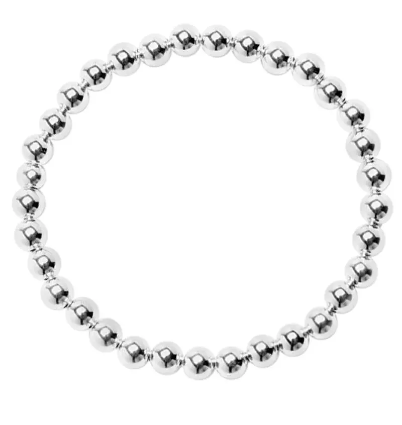 6mm Sterling Silver Bead Bracelet – Polished Modern Classic