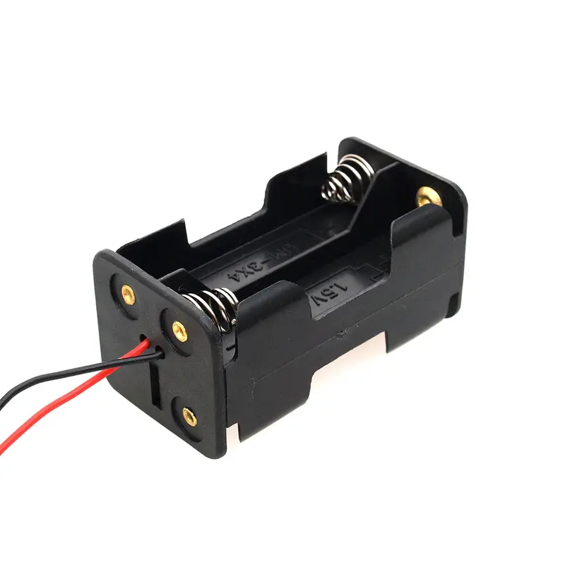 80-UB2 Four-AA Battery Holder with 15 cm Lead Wires and Secure Terminals