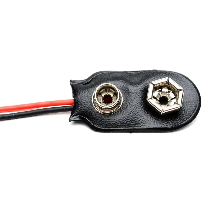 80-UB6 9V Battery Clip with I-Type Connector and 15 cm Stranded Wire Leads