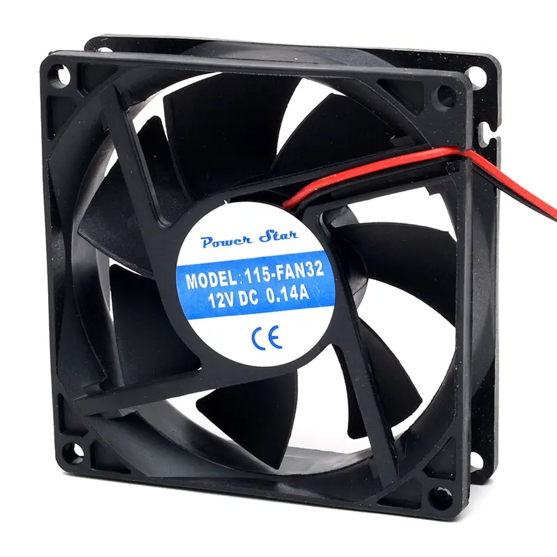 80×25mm 12V DC Fan – 115-FAN32, 3W Low-Voltage Brushless Fan with Integrated Wires