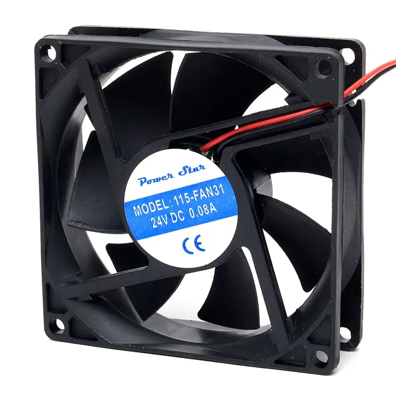 80×25mm 24V DC Fan – 115-FAN31, 3W Quiet Brushless Fan with Wire Harness