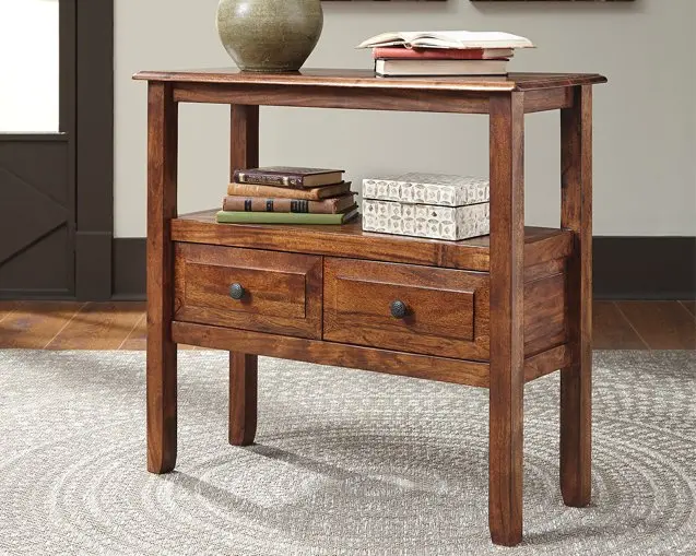 Abbonto Compact Accent Table with Solid Wood Top