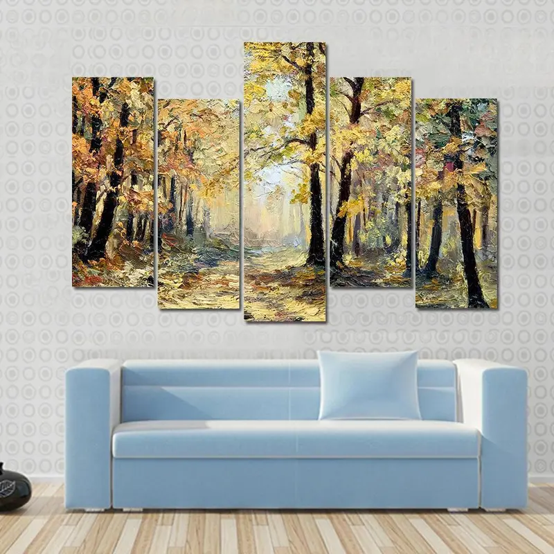Abstract Autumn Forest Art Print – Modern Interpretive Canvas Wall Decor