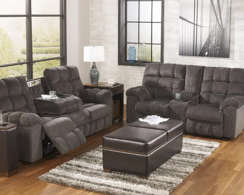 Acieona Power Reclining Sofa with Built-In Drop-Down Table