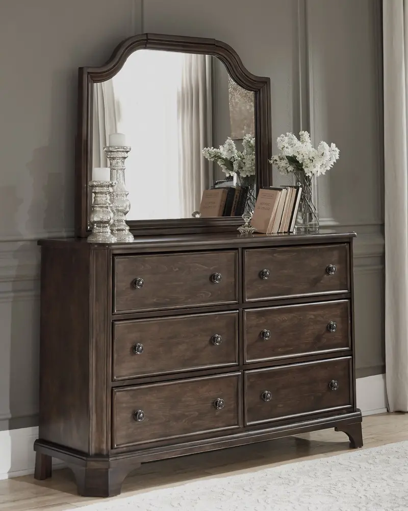 Adinton 6-Drawer Dresser with Full-Length Mirror Included