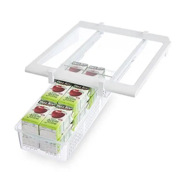 Adjustable Refrigerator Drawer Organizer – Slim Space-Saving Bin