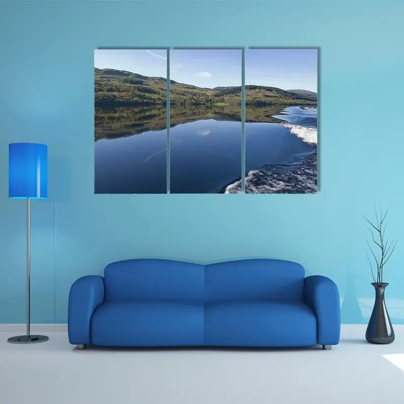 Aerial Power Boat View of Loch Tay Canvas Print