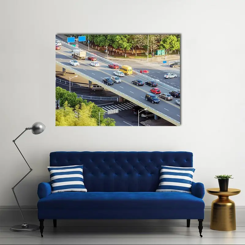 Aerial Traffic Flow Composition Canvas Print