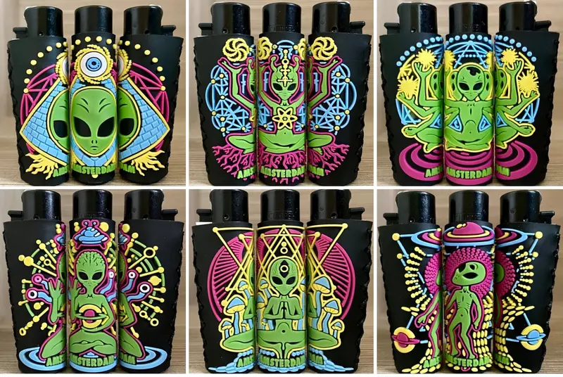 Alien-Themed Rubber Case for Clipper Lighters
