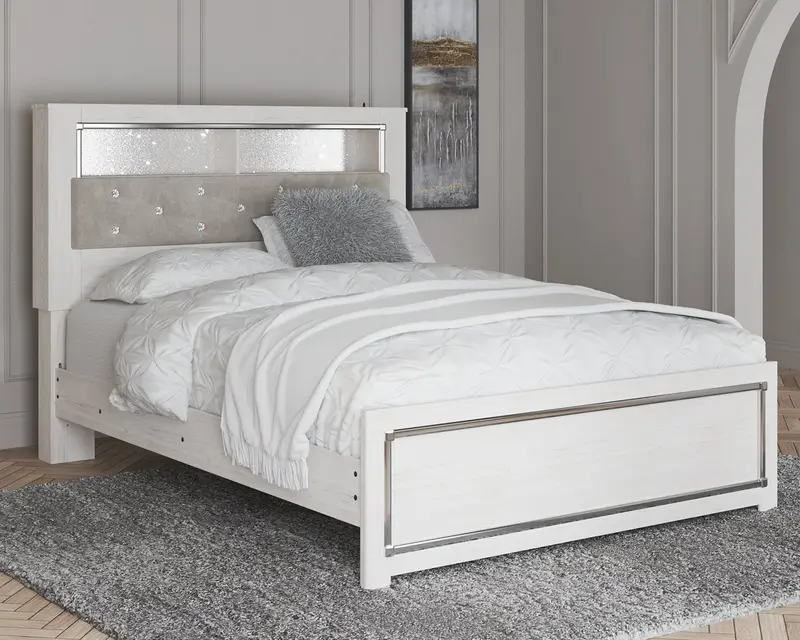 Altyra Queen Panel Bookcase Bed with Open Shelving
