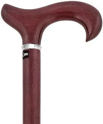 Amaranth ‘Purpleheart’ Derby Walking Cane – Scratch & Dent, Solid Amaranth Wood Shaft with Silver Collar (V1915)
