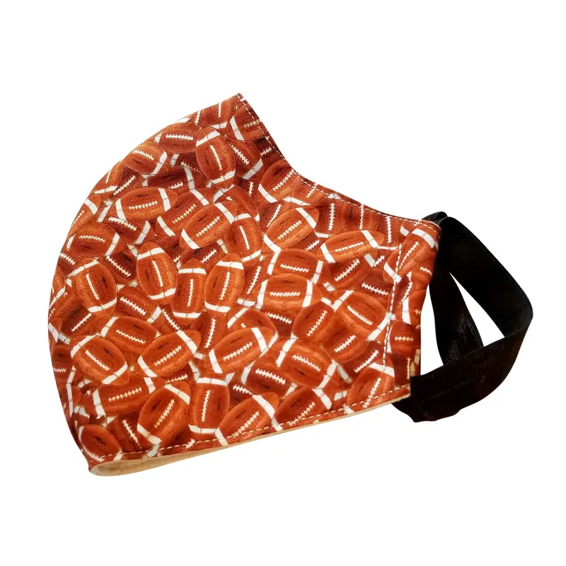 American Football–Themed Cotton Face Mask, Double-Layered Design