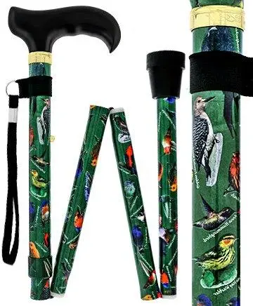 American Songbird Folding Derby Cane with Engraved Collar – Style 2