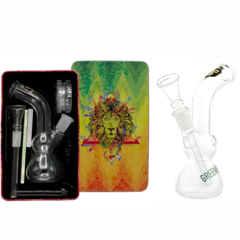 Amsterdam Green Monkey Glass Bong Gift Set