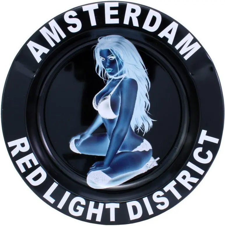 Amsterdam Red Light Metal Ashtray