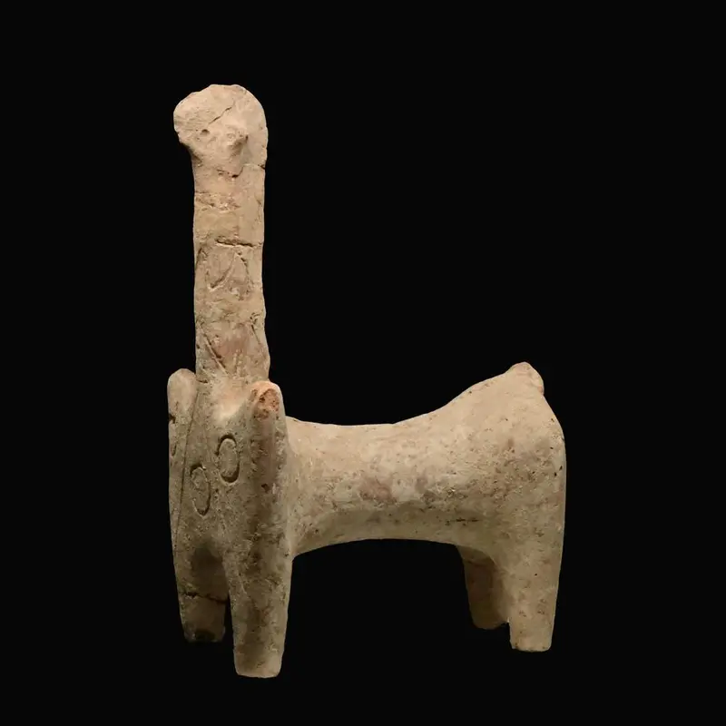 Ancient Amlash Terracotta Zoomorphic Quadruped Sculpture, Early 1st Millennium BCE