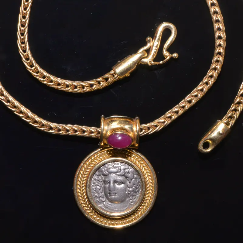 Ancient Greek Silver Drachm of Larissa (356–342 BCE) Repurposed as a Pendant