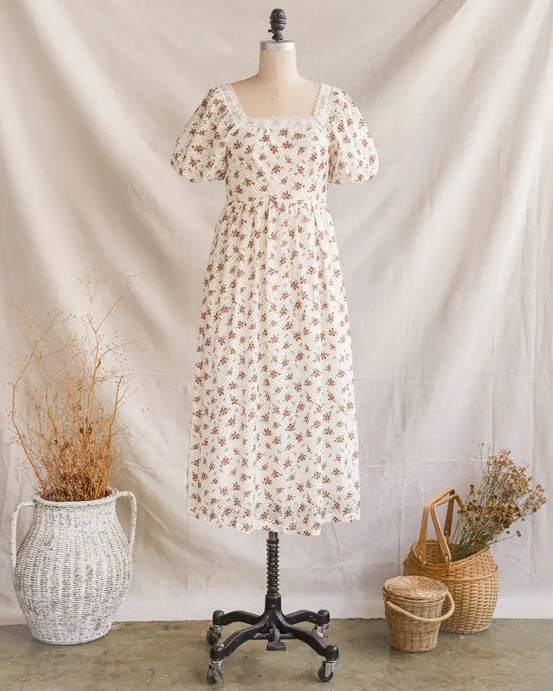 Antique Charm Tea-Length Dress