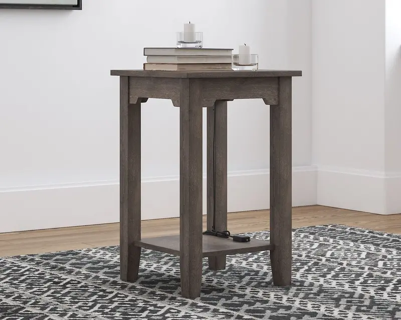 Arlenbry Narrow Chairside End Table with Open Shelf