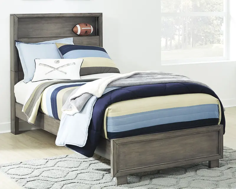 Arnett Twin-Sized Bookcase Bed with Integrated Shelving