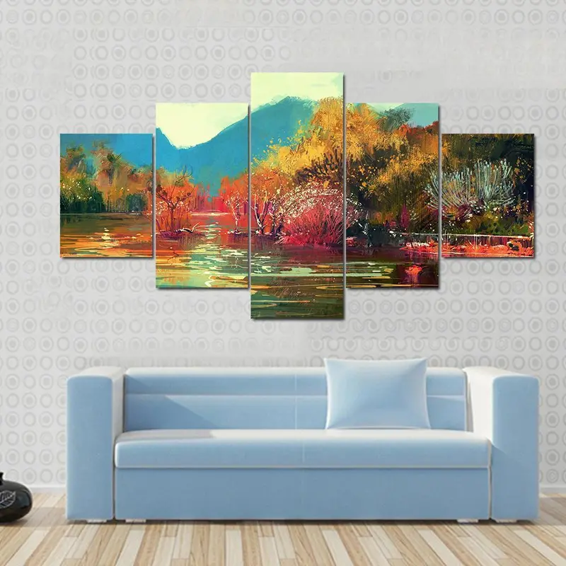 Autumn Forest Illustration Art Print – Seasonal Canvas Wall Decor
