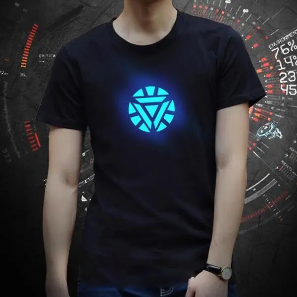 Avengers-Themed Voice-Activated LED Graphic T-Shirt
