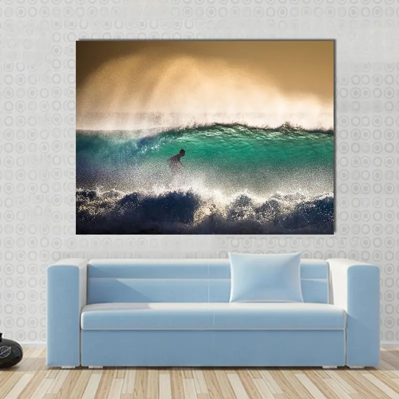 Bali Ocean Wave with Surfer Art Print