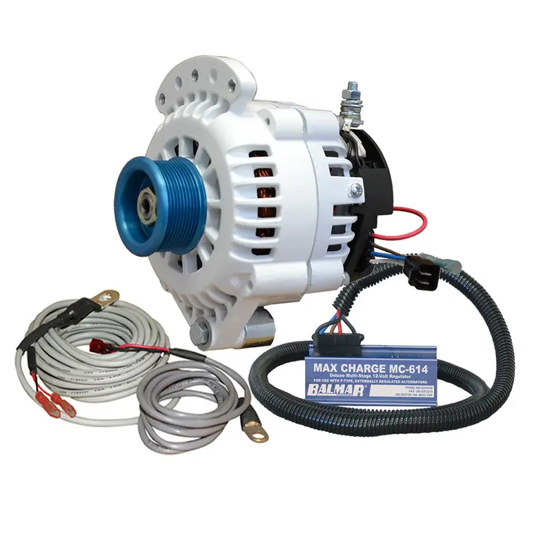 Balmar 100A 12V 1–2″ Single-Foot Spindle-Mount Alternator Kit with J10 Pulley, External Regulator & Temperature Sensor (Model 621-VUP-MC-100-J10)