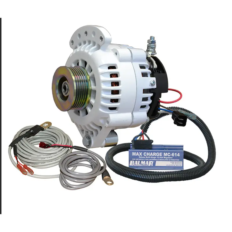 Balmar 100A 12V 1–2″ Single-Foot Spindle-Mount Alternator Kit with K6 Pulley, External Regulator & Temperature Sensor (Model 621-VUP-MC-100-K6)