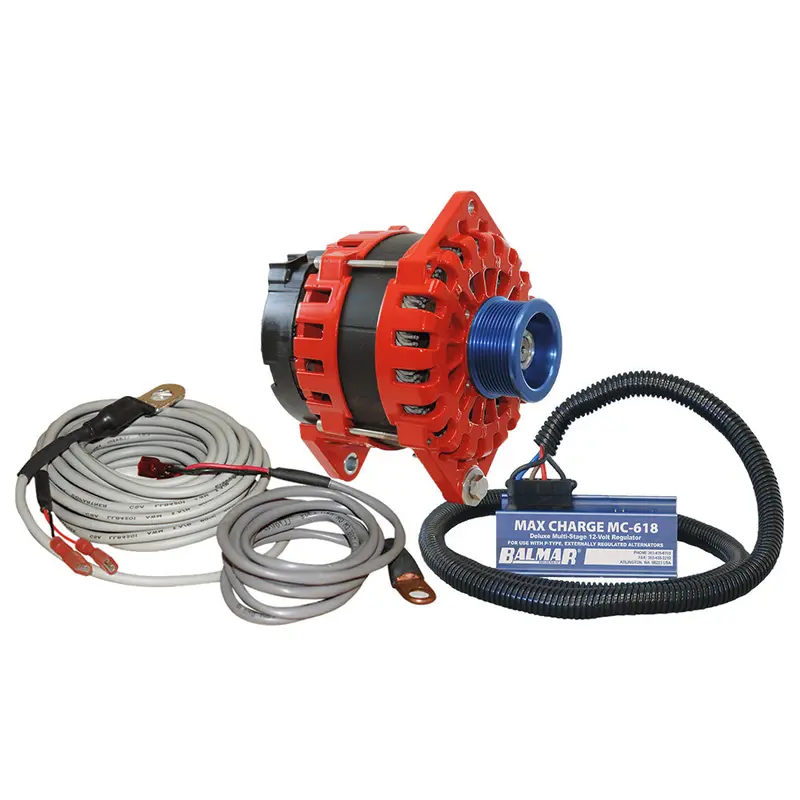 Balmar 250A 12V 3.15″ Dual-Foot Saddle-Mount Alternator Kit with J10 Pulley, External Regulator & Temperature Sensor (Model XT-DF-250-J10-KIT)