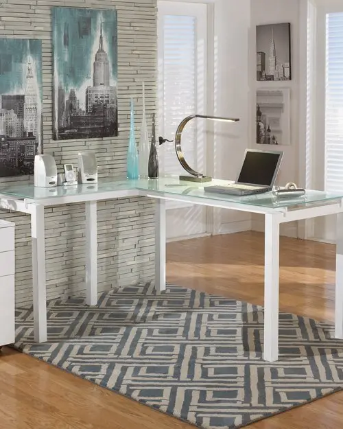 Baraga L-Shaped Home Office Desk – Space-Saving Corner Workstation