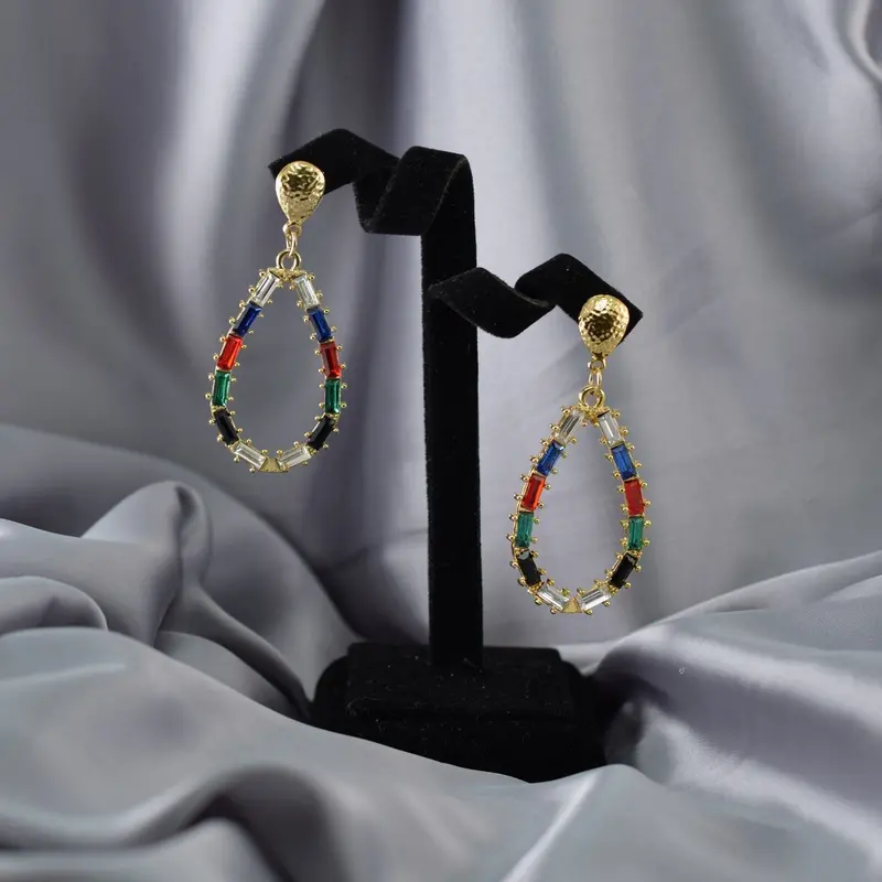 Beaded Teardrop Dangle Earrings